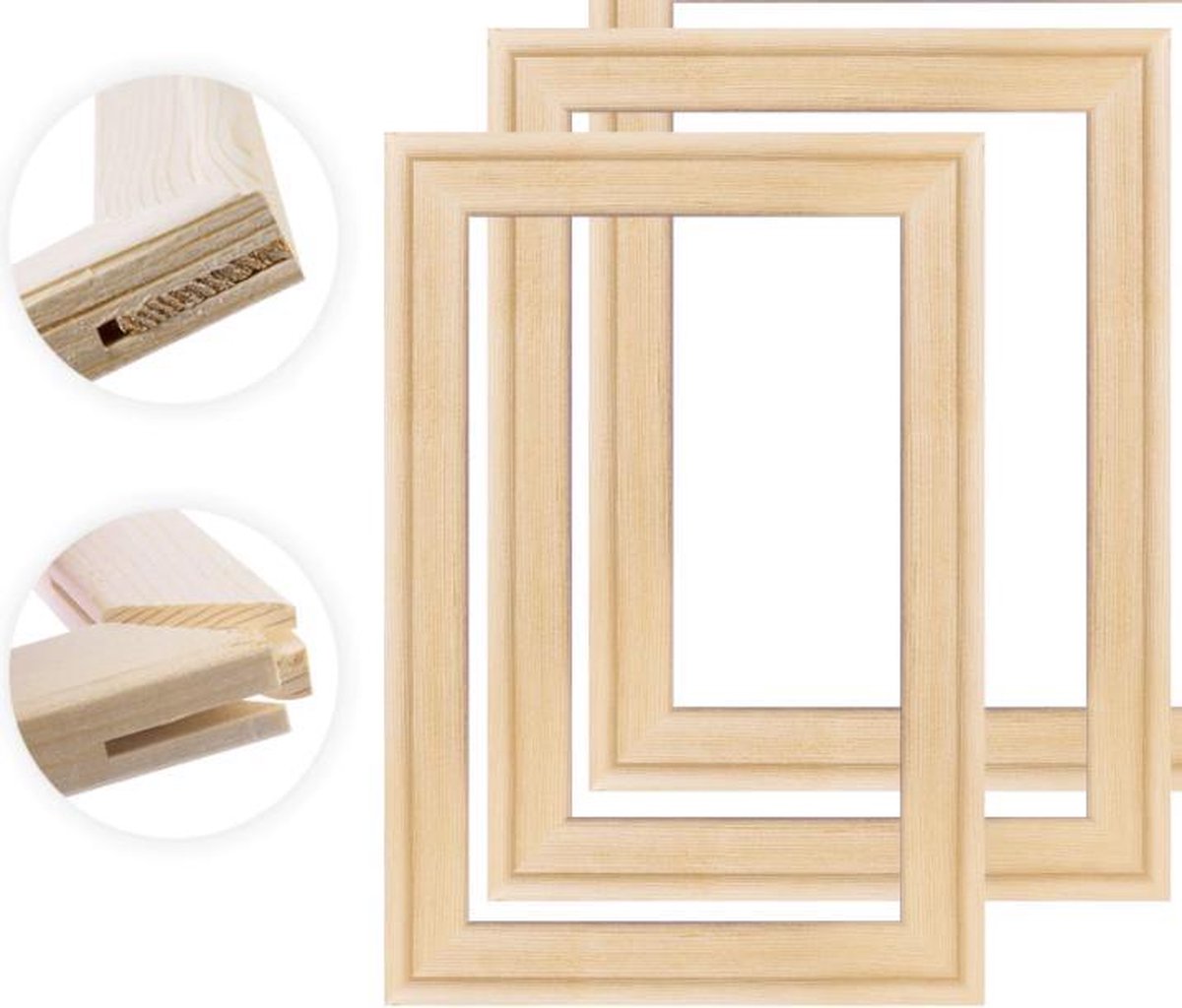 Schilderenopnummers.com® Houten frame voor canvas doek | Lijst 50x40 cm | Makkelijk te installeren | Schilderen op nummers